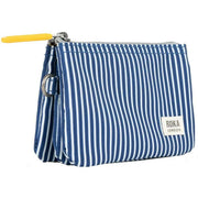 Roka Blue Carnaby Small Hickory Stripe Recycled Canvas Wallet