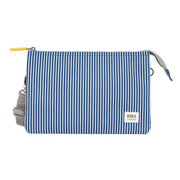 Roka Blue Carnaby XL Hickory Stripe Recycled Canvas Crossbody Bag