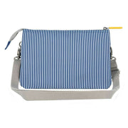 Roka Blue Carnaby XL Hickory Stripe Recycled Canvas Crossbody Bag