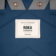 Roka Blue Finchley A Large Sustainable Canvas Backpack