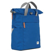 Roka Blue Finchley A Small Sustainable Canvas Backpack