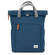 Roka Blue Finchley A Small Sustainable Canvas Backpack