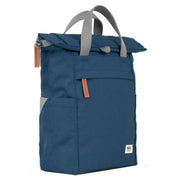 Roka Blue Finchley A Small Sustainable Canvas Backpack