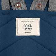 Roka Blue Finchley A Small Sustainable Canvas Backpack