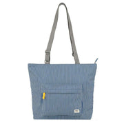 Roka Blue Trafalgar B Hickory Stripe Recycled Canvas Tote Bag