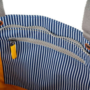 Roka Blue Trafalgar B Hickory Stripe Recycled Canvas Tote Bag