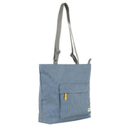 Roka Blue Trafalgar B Hickory Stripe Recycled Canvas Tote Bag