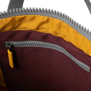 Roka Brown Canfield B Medium Yellow Label Recycled Canvas Backpack