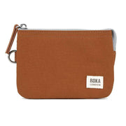 Roka Brown Carnaby Small Recycled Canvas Wallet