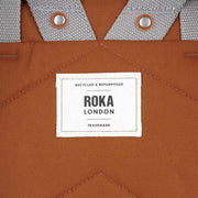 Roka Brown Finchley A Large Recycled Canvas Backpack