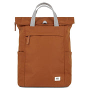 Roka Brown Finchley A Medium Recycled Canvas Backpack