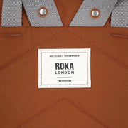 Roka Brown Finchley A Medium Recycled Canvas Backpack