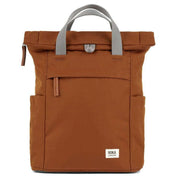 Roka Brown Finchley A Small Recycled Canvas Backpack