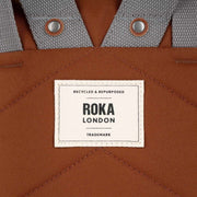 Roka Brown Finchley A Small Recycled Canvas Backpack