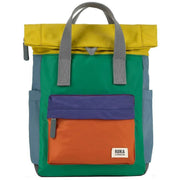 Roka Green Canfield B Small Creative Waste Colour Block Recycled Nylon Backpack