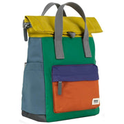 Roka Green Canfield B Small Creative Waste Colour Block Recycled Nylon Backpack