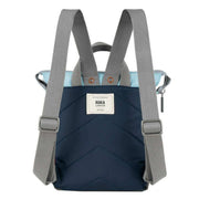 Roka Navy Bantry B Small Creative Waste Colour Block Recycled Nylon Backpack