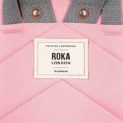 Roka Pink Finchley A Small Sustainable Canvas Backpack