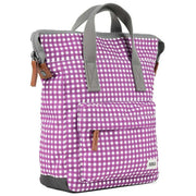 Roka Purple Bantry B Small Gingham Recycled Canvas Backpack