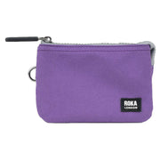 Roka Purple Carnaby Small Black Label Recycled Canvas Wallet