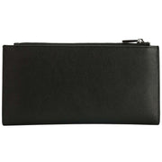 Smith and Canova Black Smooth Leather Long Zip Top Pocket Purse