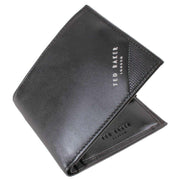 Ted Baker Black Prugs Embossed Corner Leather Bifold Coin Wallet