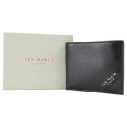 Ted Baker Black Prugs Embossed Corner Leather Bifold Coin Wallet