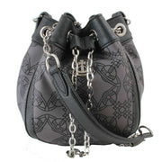 Vivienne Westwood Black Chrissy Re Jacquard Orborama Small Bucket Bag