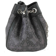 Vivienne Westwood Black Chrissy Re Jacquard Orborama Small Bucket Bag