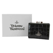 Vivienne Westwood Black Croc Small Frame Purse