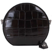 Vivienne Westwood Black Crocodile Mini Round Cross Body Bag