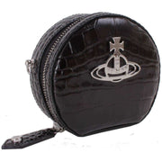 Vivienne Westwood Black Crocodile Mini Round Cross Body Bag