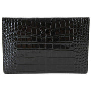 Vivienne Westwood Black Embossed Croc Envelope Clutch Bag