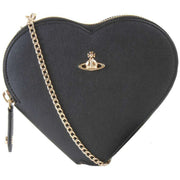 Vivienne Westwood Black Saffiano Heart Crossbody Bag