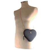 Vivienne Westwood Black Saffiano Heart Crossbody Bag