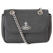 Vivienne Westwood Black Saffiano Small Chain Purse Bag