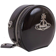 Vivienne Westwood Black Shiny Patent Mini Round Cross Body Bag