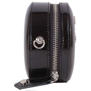 Vivienne Westwood Black Shiny Patent Mini Round Cross Body Bag