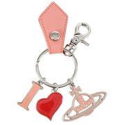 Vivienne Westwood Orange Saffiano I Love Orb Keyring