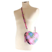 Vivienne Westwood Pink Saffiano Print Louise Heart Crossbody Bag