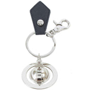 Vivienne Westwood Silver Saffiano 3D Orb Keyring