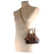 Vivienne Westwood Tan Embossed Snake Mini Yasmine Chain Handbag