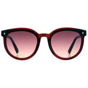 French Connection Burgundy Oversized Round Sunglasses