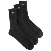 Lacoste Black Sports High Cut 3 Pack Socks