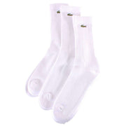 Lacoste White Sports High Cut 3 Pack Trainer Socks