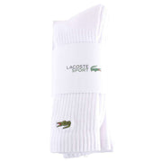 Lacoste White Sports High Cut 3 Pack Trainer Socks