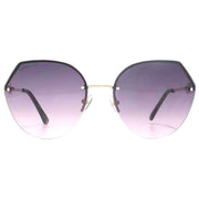 Lipsy London Gold Hexagon Rimless Sunglasses