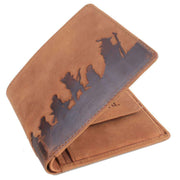 Mustard Brown Ring Bifold and Coin Wallet