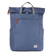 Roka Blue Finchley A Large Sustainable Canvas Backpack