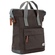 Roka Brown Bantry B Small Sustainable Canvas Flannel Backpack